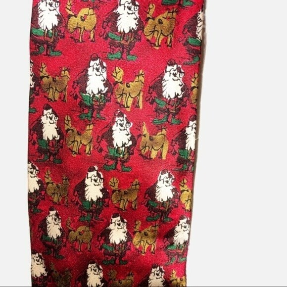Vintage Jerry Garcia Silk Christmas Tie 1996 Grateful Dead Santa Reindeer Korea - Picture 3 of 8
